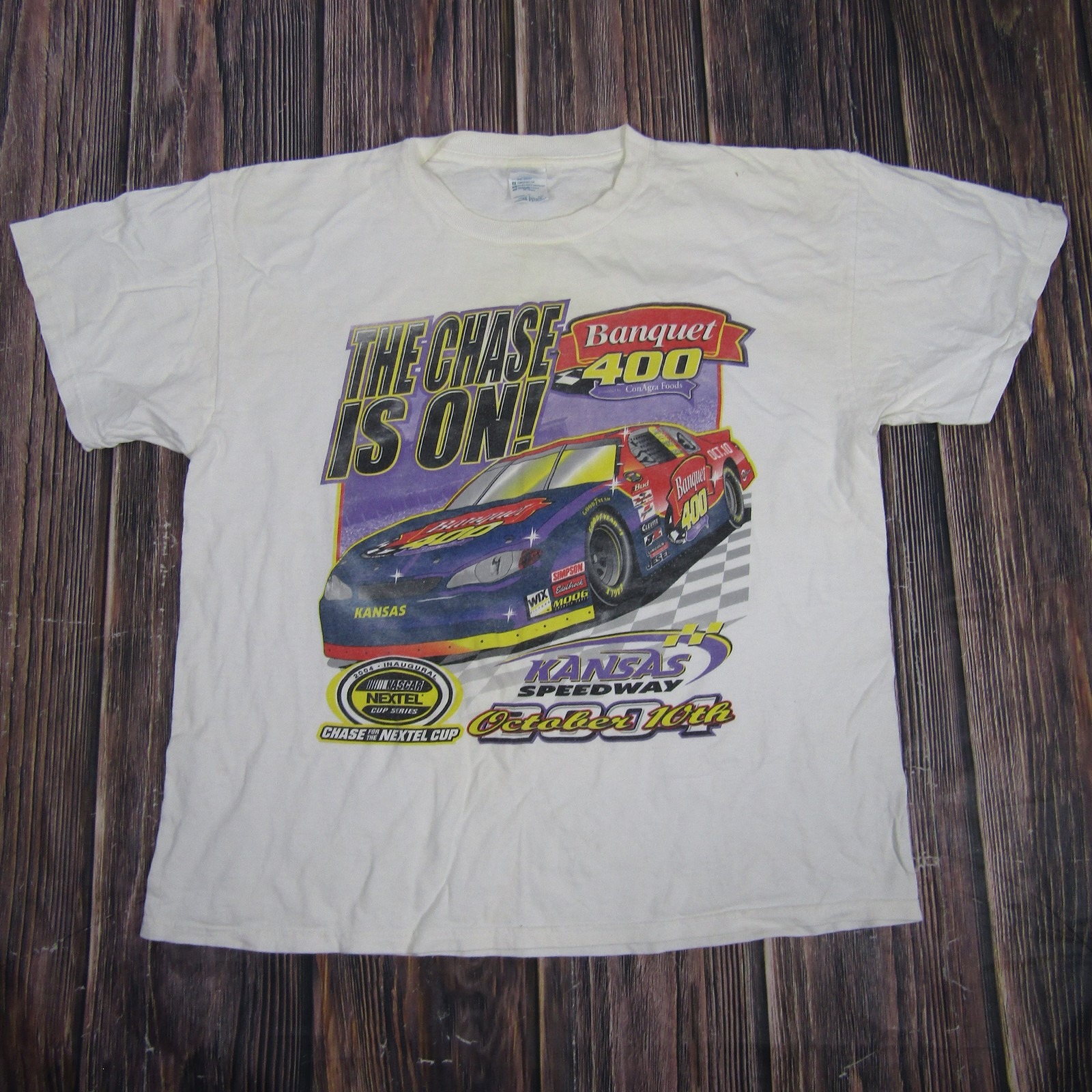 Vintage Nascar Shirt Mens Large Banquet 400 Kansas Speedway Nextel Cup 2004 Race